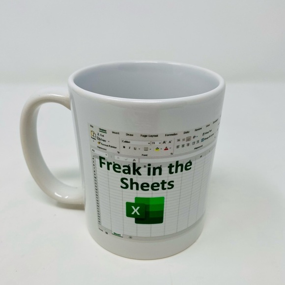 White Coffee Mug with Excel Humor Design - Picture 3 of 8